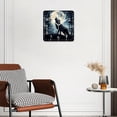 thumbnail image 3 of 12 Inch Wall Clock Battery Operated Silent Clock Decorative for Office, Kitchen, Outdoor, Living Room，Wolf Black Beautiful, 3 of 4