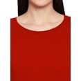 thumbnail image 5 of eloria Women's T-Shirt Round Neck Solid Color Plain Full Sleeve T-Shirt Color: Red | Size: XL, 5 of 7