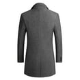 thumbnail image 2 of SWSMCLT Men's Wool Blend Pea Coats Winter Long Sleeve Slim Fit Topcoat Thermal Quilted Coat Jacket Fall Thick Work Casual Classic Grey Large, 2 of 5