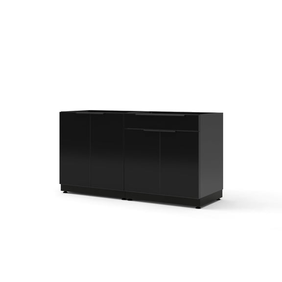 NewAge Products Outdoor Kitchen Aluminum 2 Piece Cabinet Set with 2-Door and Bar Cabinet