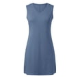thumbnail image 4 of JIAYUE Women's Dress Above Knee Casual V Neck Sleeveless Flowy Comfortable Everyday Wear Solid Color Loose Fit Lightweight Breathable Fashionable Sundress Versatile Female Dresses, 4 of 6