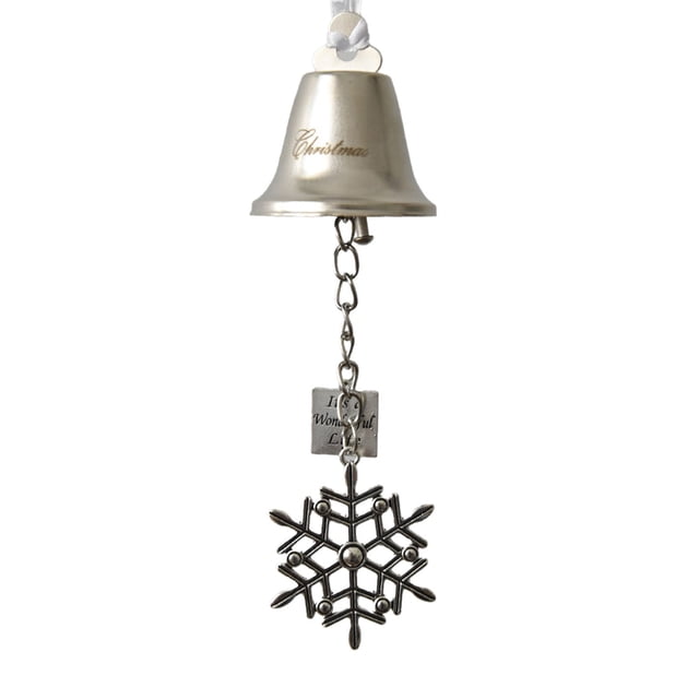 Clearance! Christmas Bells Christmas Decorations With Snowflakes Silver Bells Christmas Tree Decorations Christmas Galvanized Decor Ornament With Hanging Heart & Angel Decorative (Color:Love
