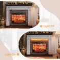 LGHM 44" LED Electric Fireplace with Mantel, Portable Freestanding Wood
