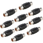 UHPPOTE Black Female to Female RCA Connector AV Joiner Coupler Adaptor Component (Pack of 10)