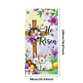 thumbnail image 5 of Colorful Design Easter Cross Banner Decorative Floral Bunny He is Risen for Spring Decoration Religious Event Holiday Celebration, 5 of 8