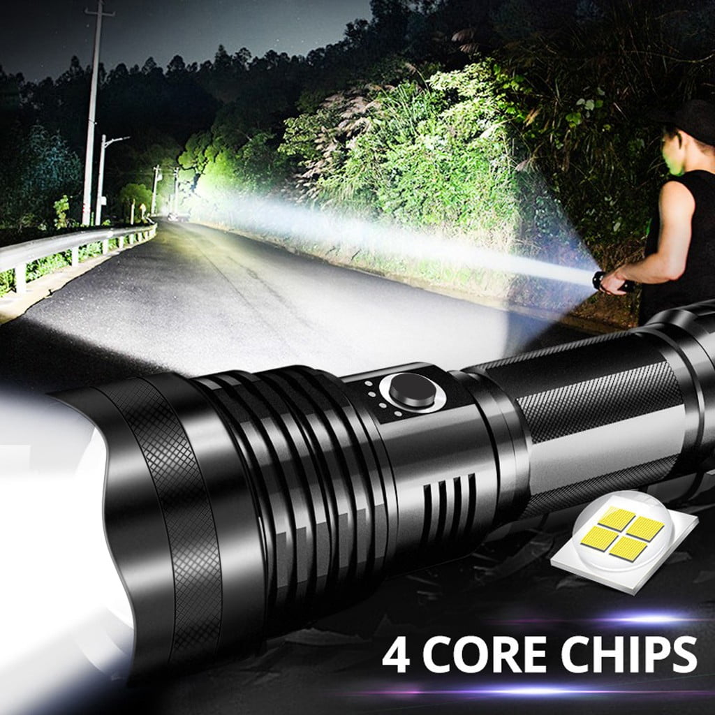 USB Flashlight Torch Rechargeable LED Tactical Bright Super Light Zoom Lamp 