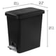 thumbnail image 3 of Sterilite - Papelera rectangular StepOn de 2,7 galones con tapa, pequeño cubo de basura de plástico para el baño, dormitorio o oficina en casa, pedal y forro, color negro, paquete de 2, 3 of 7