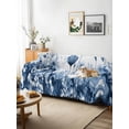 thumbnail image 3 of Navy Blue Flowers Couch Cover for 2 Cushion Couch, Summer Pastoral Botanical Washable Love Seat Sofa Covers Slipcover, Throw Sofa Covers for Pets, Furniture Protector 71"x102", 3 of 9
