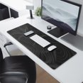 thumbnail image 2 of Fine White LinesLine Theme&nbsp;desk Mouse Padwaterproofwashable&nbsp;for Office Home Work GamingmousepadRubber Base Mousepad with Stitched Edges 31.5x11.8inches, 2 of 7