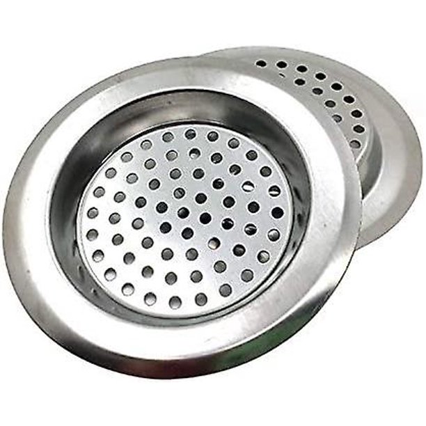 Tapón de colador de fregadero, protector de desagüe de colador de acero inoxidable para ba?o y cocina, recogedor de pelo para ba?era y ducha (10 piezas, plateado) LingWen 8390612747410