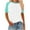 Mint Green, variant on fatyb Womens T Shirts Short Sleeve Crew Neck Loose Tee Tops Casual Lightweight Summer Color Block Blouses