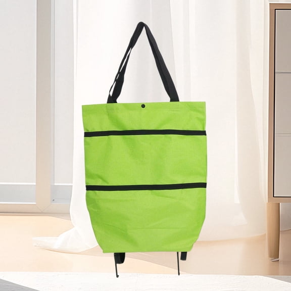 HOZVOMI Folding Handheld Shopping Tow Wheel Bag - Portable Trolley Grocery Cart with 360° Rotating Wheels