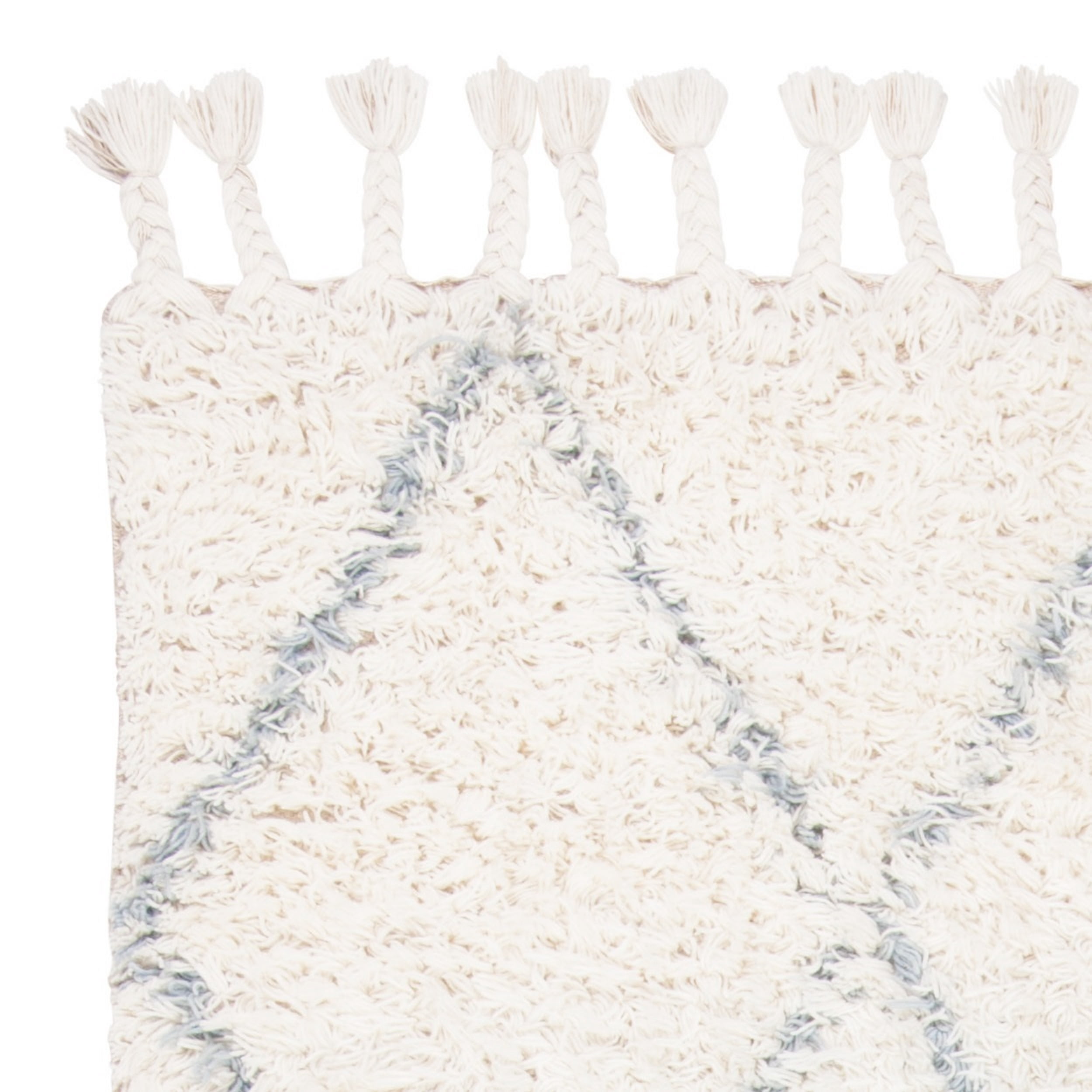 Safavieh  Handmade Casablanca Shag Taake 1.4-inch Thick Wool Rug Blue/Ivory 4' x 6' 4' x 6' Indoor, Handmade Rectangle
