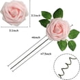 thumbnail image 2 of Flores artificiales rosas realistas, 25 piezas de rosas falsas de aspecto real con tallo para ramos de boda de bricolaje (25 piezas, rosa claro), 2 of 5