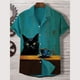 thumbnail image 4 of Camisa de verano para hombre, con estampado gráfico de animales, camisetas de gato, ropa informal de manga corta, ropa de calle de moda para hombre, blusa divertida de gran tamaño, 4 of 5
