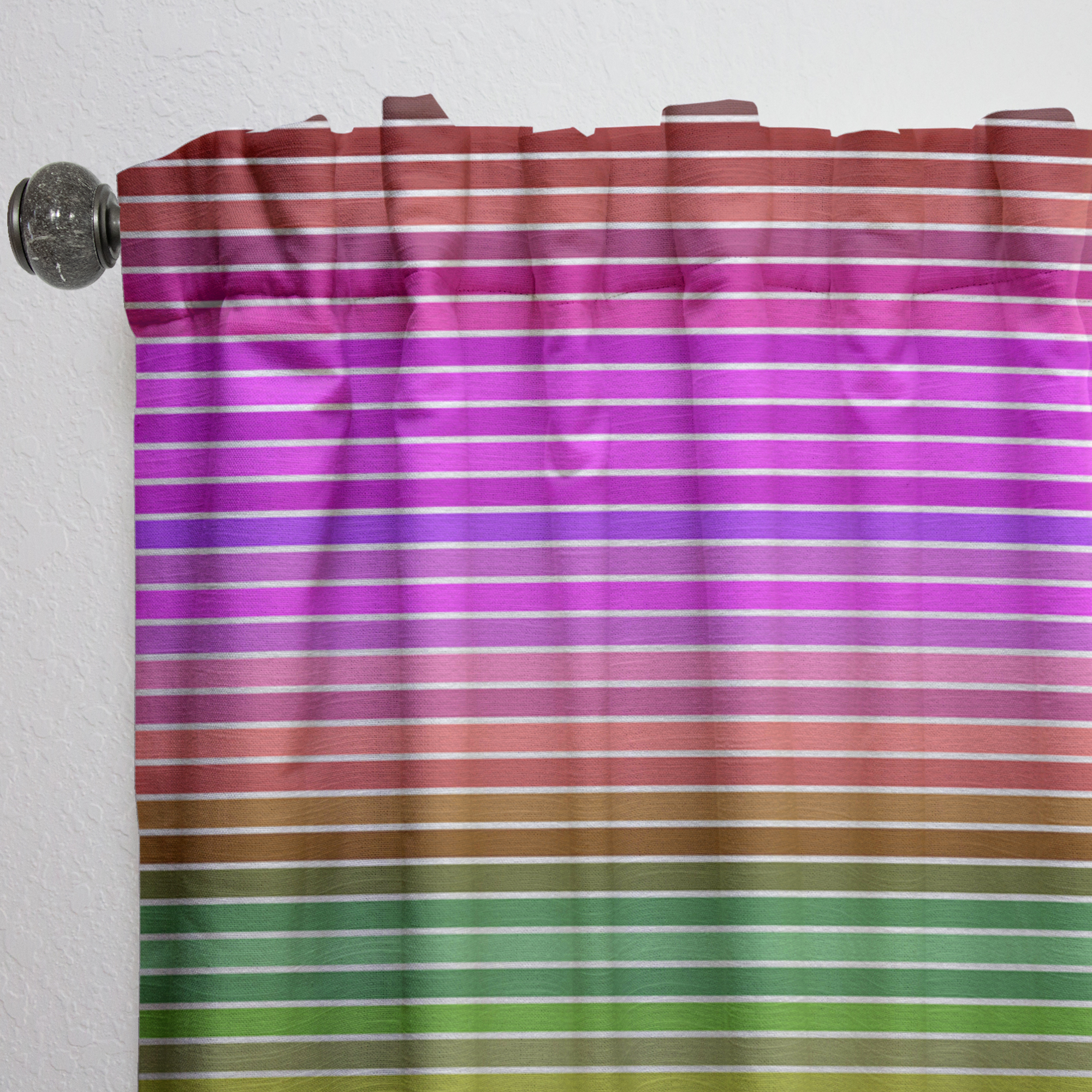Designart 'Horizontal Geometrical Retro Pattern II' Mid-Century Modern Curtain Panel
