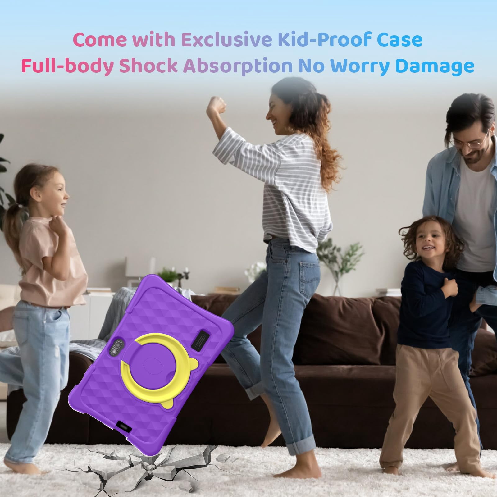 Kids Tablet, 7 inch Android 15 Tablet for Kids, 8GB+32GB 1TB Expand, Quad-Core Toddler Tablets with Shockproof Case, BT5.0, Wifi5, Parental Control, Games, Dual Camera