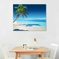 thumbnail image 2 of GOSMITH  Canvas Wall Art Summer Ocean Waves Coconut Trees on Sands Beach Seascape Painting Sea Nature Pictures for Living Room Home Office Wall Decor Artwork, 2 of 4