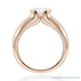 thumbnail image 3 of Round Cut Moissanite by Charles & Colvard Half-Bezel Solitaire Engagement Ring in 14k Rose Gold, 3 of 4