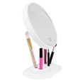 thumbnail image 5 of Love Ellie, Jodie Retro LED Vanity Makeup Mirror with Bonus 5x Magnifying Mini Mirror, 90 Rotation, Storage Base, White, 5 of 9