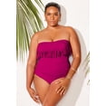 thumbnail image 4 of Swimsuits for All Women's Fringe Bandeau One Piece Swimsuit, 4 of 6