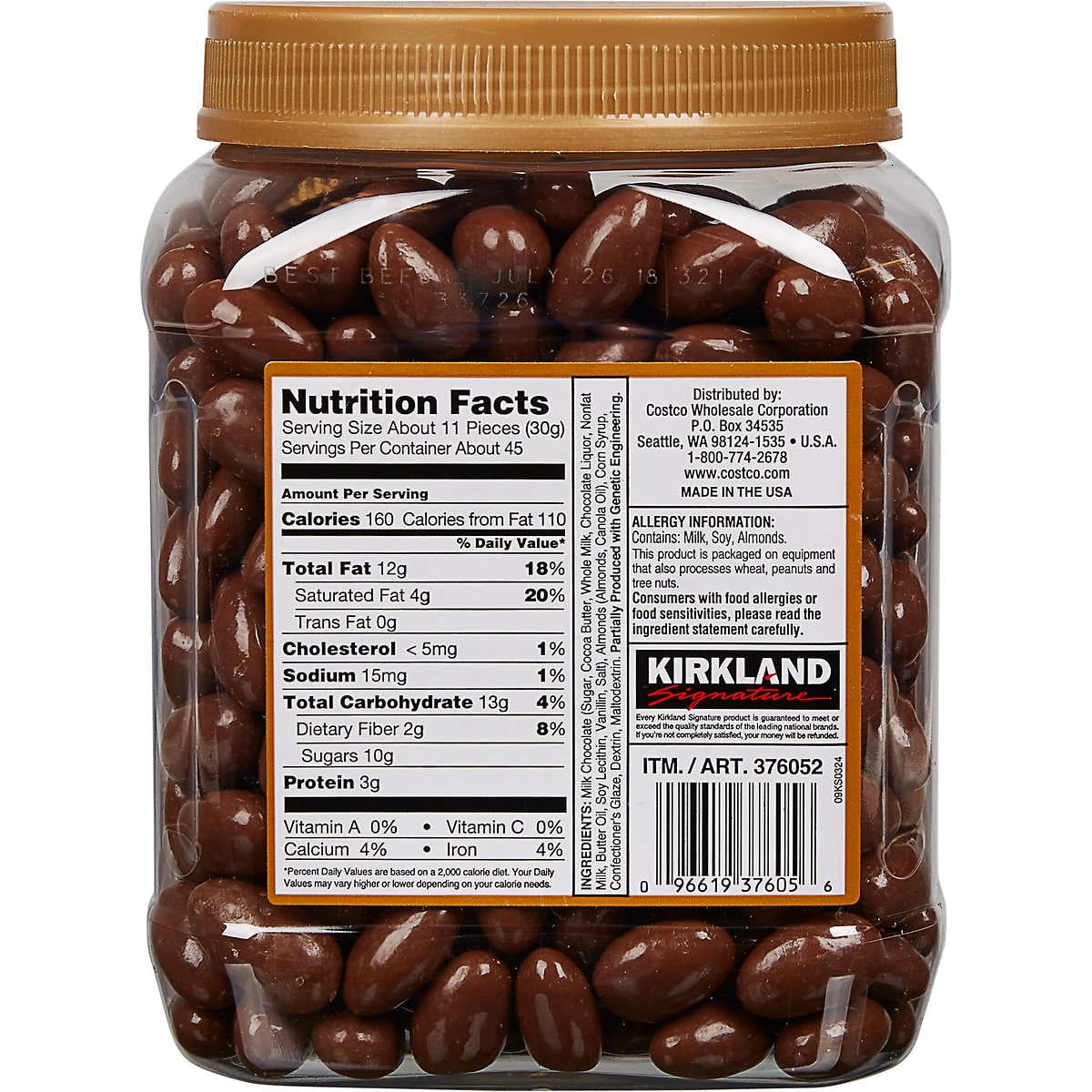 Kirkland Signature Almonds, Milk Chocolate, 3 lb Ubuy Chile