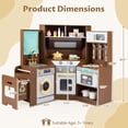 thumbnail image 6 of OLAKIDS Corner Kids Kitchen Play Set, Toddler Wooden Pretend Toy Cooking Set with Range Hood Dishwasher Trash Bin Light Sound Stove Storage Cabinet, Realistic Play Kitchen Gift for Boys Girls, 6 of 9