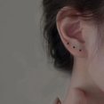 thumbnail image 1 of S925 Pendientes de plata con forma de uña para la oreja, mini pendientes con forma de hueso para la oreja, con agujeros para la oreja, pendientes de plata con forma de palillo, sentido, 1 of 6