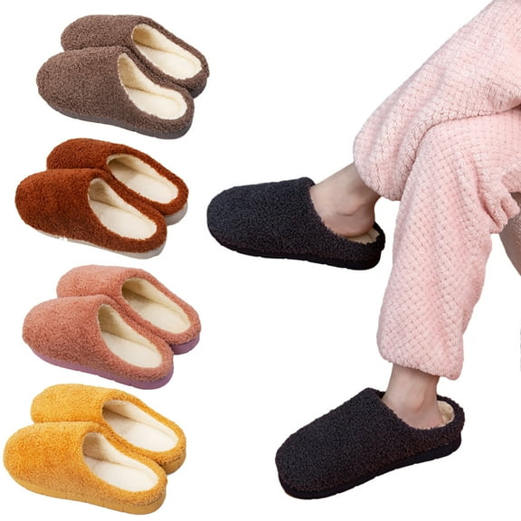 KYAIGUO Women's Soft Slippers Men's Warm House Slippers Fleece Plush Slippers Indoor Outdoor Shoes