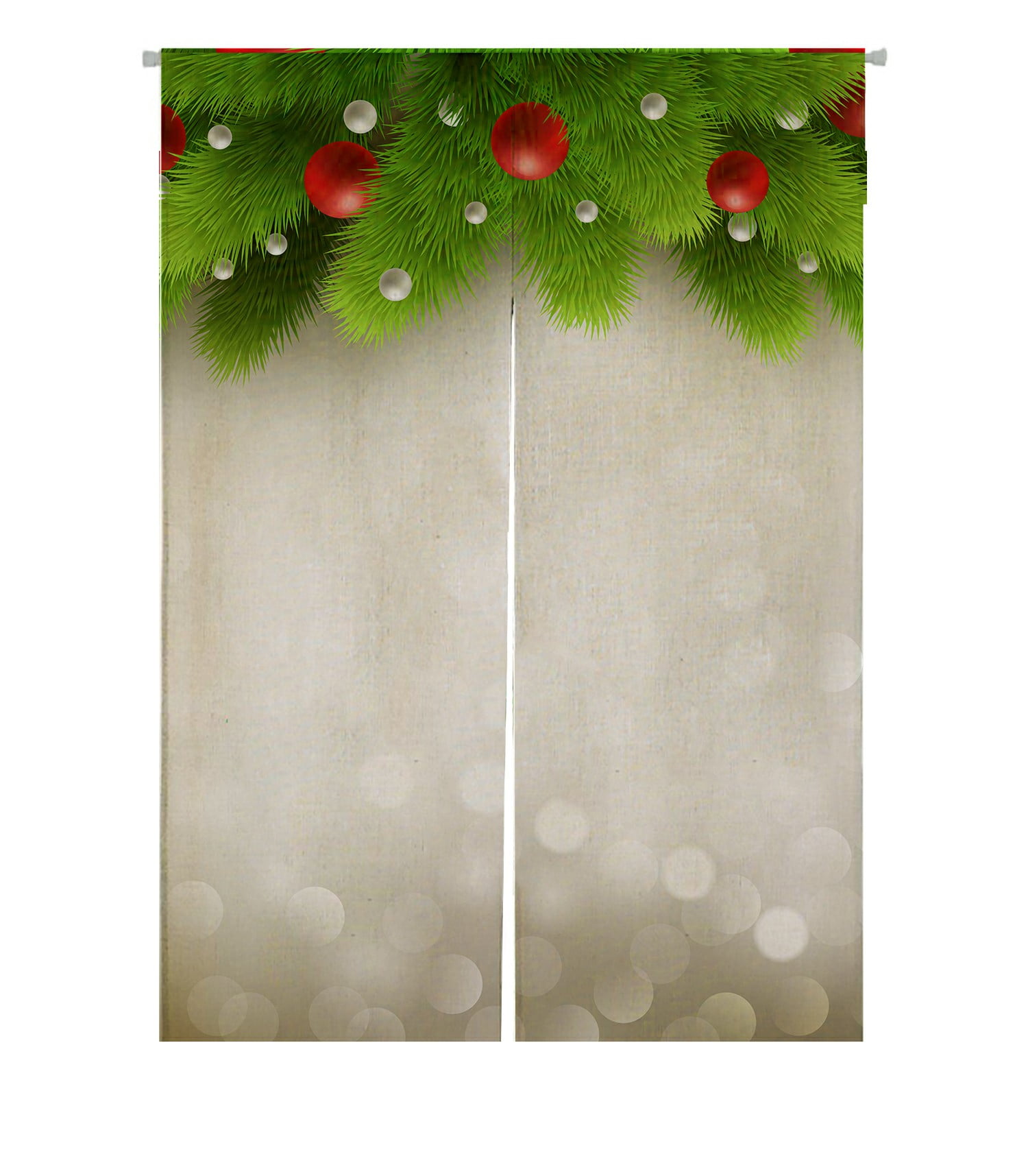 Eczjnt Winter Green Pine Branch Baubles Christmas Tree Japanese Noren Curtain Doorway Door Window Treatment Curtains Cotton Linen Curtain Size 85x120 Cm Walmart Com Walmart Com