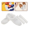 thumbnail image 2 of 1 juego de forros de felpa extraíbles para zapatos de invierno con banda protectora, pantuflas de algodón con forro grueso, suelas cálidas y acogedoras para zapatos y botas, color blanco, talla 38-39, 2 of 7