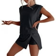 thumbnail image 3 of Women'S Shorts Suit Women'S Summer Casual Shorts Suit Sleeveless Top And Shorts Two Piece Set Comfortable Outfit For Daily Outdoor Campus Black XL, 3 of 9