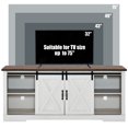 thumbnail image 3 of Merluxy Farmhouse TV Stand for 75"es TVs, 66" Entertainment Center with Adjustable Shelf & Feet, Console Table with Storage, Distressed White & Rustic, 3 of 8