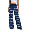 thumbnail image 2 of ClodeEU Women Striped Print Elastic High Waist Wide Leg Pants, Flowy Casual Palazzo Trousers ,Women's Plus XL, 2 of 6