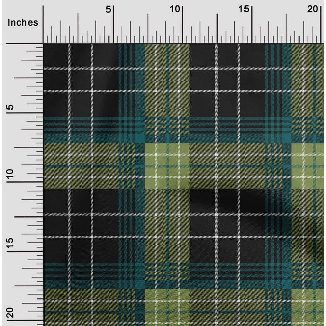 oneOone Viscose Jersey Fabric Tartan Check Print Fabric By The Yard 60 Inch Wide