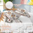 thumbnail image 3 of Southwest Geometric Bedding 3 Piece Duvet Cover Set California King, Western Beige Grey Boho Vintage Wooden Soft Microfiber Comforter Cover with Zipper Closure & Pillowcases, Quilt Cover, 3 of 9