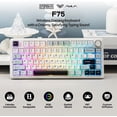 thumbnail image 4 of Aula F75 75% Tri-Mode Wireless Mechanical Gaming Keyboard, Hot Swappable Reaper Switches, RGB Backlit, Bluetooth/2.4GHz/USB-C, Media Knob Control, 4000 mAh Battery, Light Blue, 4 of 23