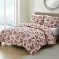 thumbnail image 2 of VCNY Home Shell Treasure 3-Piece Coral/Blush Sea Shell Reversible Quilt Set, Full/Queen, Adult, Unisex, 2 of 5