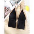 thumbnail image 2 of Diconna Women Solid Color Ribbed Bra Zipper Low Cut Sleeveless Backless Bra, 2 of 8