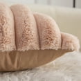 thumbnail image 5 of Juego de 2 fundas de almohada decorativas a rayas suaves y acogedoras de piel sintética de color camel, 18.0 x 18.0 in, juego de 2, funda de almohada de terciopelo para sofá, 5 of 5
