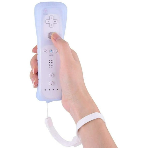 Télécommande Wii, manette de jeu à distance sans fil pour Nintend Wii et Wii  U, avec étui en silicone et dragonne (No Motion Plus), Blanc 