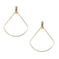 thumbnail image 3 of MasteelfCA 50pcs Chic Double Holes Earring Rings Hanging Pendants Charms DIY Making Material Kit Eardrop Accessory for Woman (Fan Shape, Golden), 3 of 8