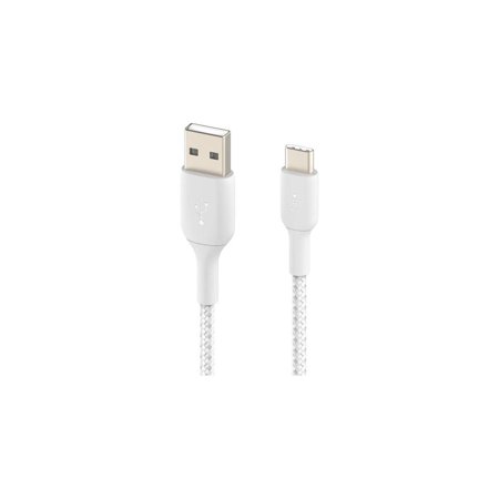 UPC: 0745883788590 | Belkin Braided USB-C to USB-A Cable (2m / 6.6ft  White) CAB002BT2MWH