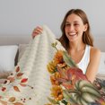 thumbnail image 7 of Green Orange Blue Pumpkin Throw Blanket,Flannel Fleece Blanket with Striped Design for Couch,Thanksgiving Fall Leaves Weeping Soft Breathable All Season Plush Blankets for Sofa Office Travel 40"x50", 7 of 7