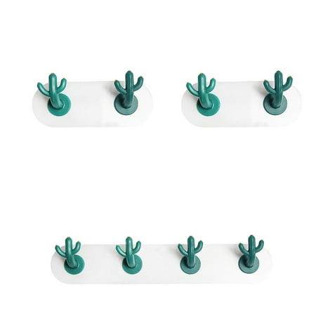 

2PCS Punch Free Hangers Cactus Shape Multifunctional Wall Hooks Adhesive Hooks