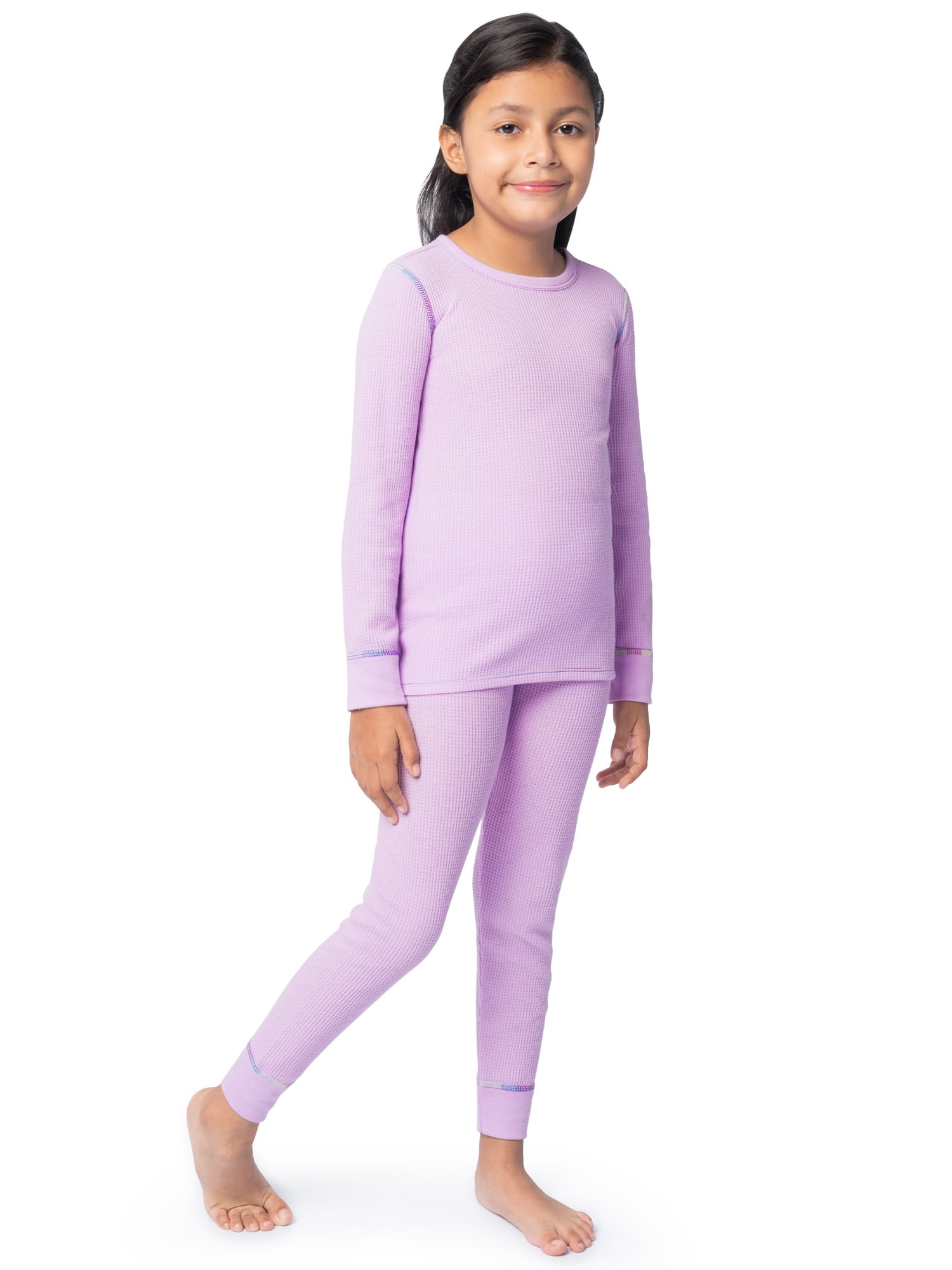 Athletic Works Boy's & Girl's Waffle Thermal Underwear Crew Top & Bottom Set, Sizes XS-XXL