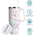 thumbnail image 4 of 30 oz Tumbler with Lid and Straw Paris Eiffel Tower Heart Cute Water Bottle Insulated Cup with Handle, Stainless Steel Water Cup Fits in Car Cup Holder, 4 of 6