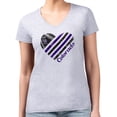 thumbnail image 4 of Women's G-III 4Her by Carl Banks  Heather Gray Colorado Rockies Heart V-Neck Fitted T-Shirt, 4 of 5