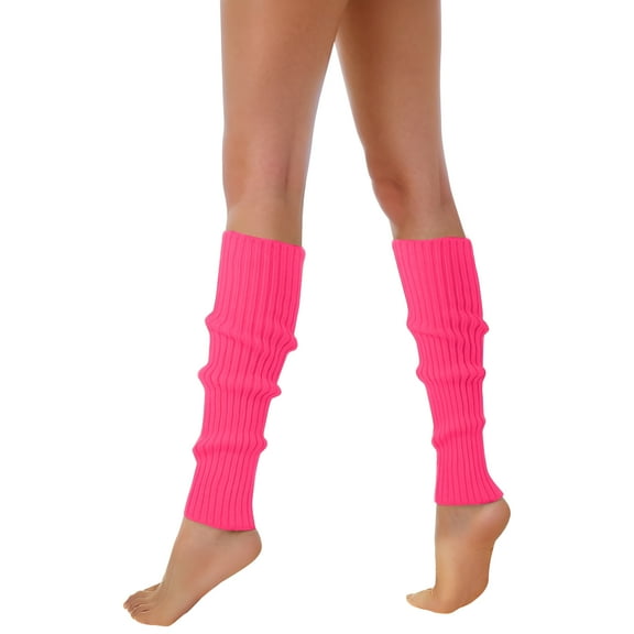 TELOLY 80s 90s Leg Warmers For Women Neon Ribbed Leg Socks Stylish Accessories Colorful Fluorescent Wool Knitted Sock Sleeves Colorful Socks