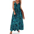 thumbnail image 1 of Robe Sans Manches à Imprimé Sequins Bleus Disco Rétro des Années 70, Robes Élégantes pour Femmes, 1 of 5